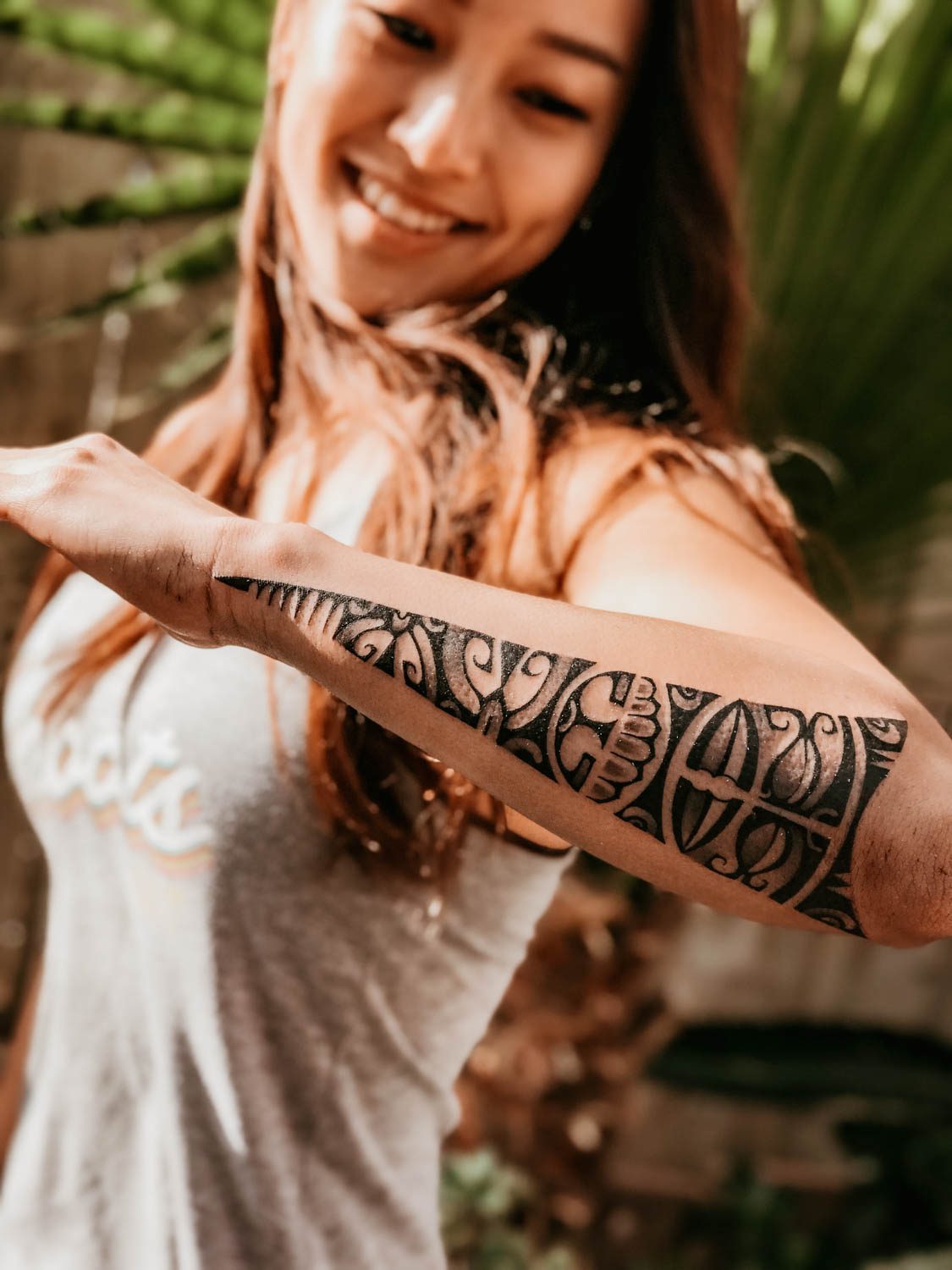 hawaiian tribal band tattoos for women