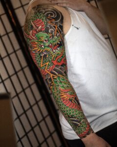 Traditional Japanese dragon sleeve by Colton Phillips 